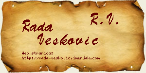 Rada Vesković vizit kartica